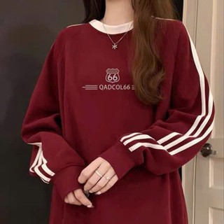 Áo Sweater nam nữ from rộng QADCOL66  Áo nỉ thu đông 3 sọc chất vải nỉ 2 da dày dặn