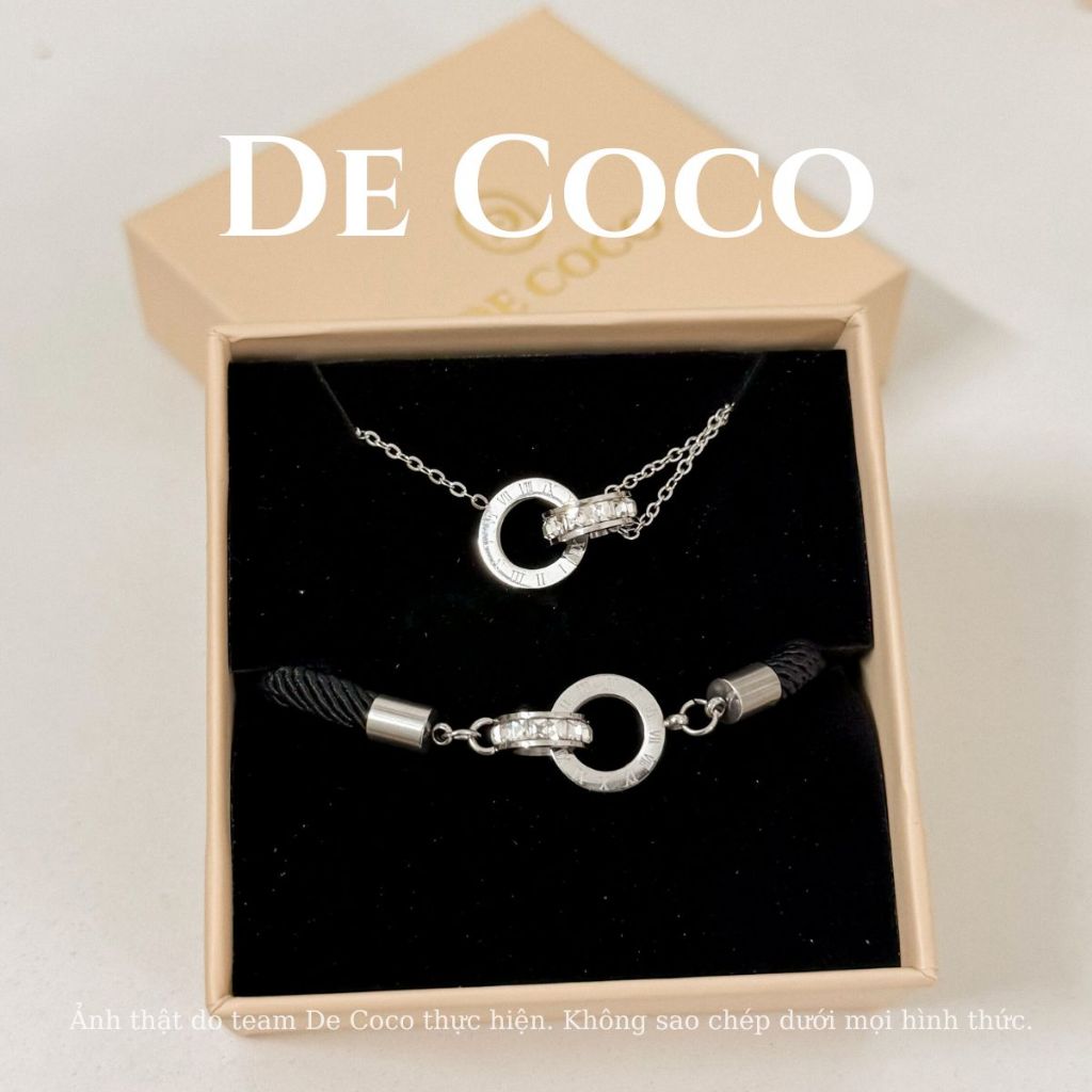 Vòng tay đôi nam nữ DECOCO ACC Eternal hai vòng tròn đan vào nhau ( kèm Túi giấy + Hộp + Thiệp ) | BigBuy360 - bigbuy360.vn