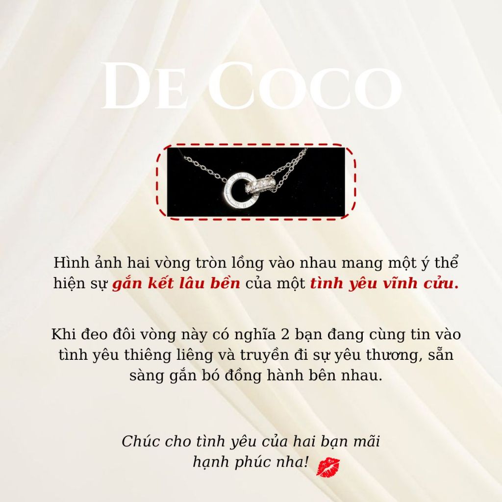 Vòng tay đôi nam nữ DECOCO ACC Eternal hai vòng tròn đan vào nhau ( kèm Túi giấy + Hộp + Thiệp ) | BigBuy360 - bigbuy360.vn