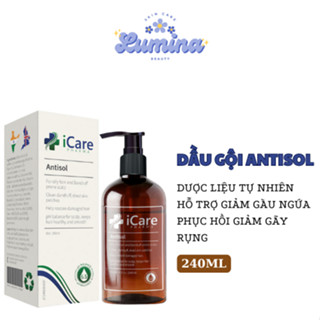 Dầu Gội iCare Pharma Antisol Dược Liệu PH 6.5 Giúp Làm Sạch Gàu, Giảm Ngứa 240ml