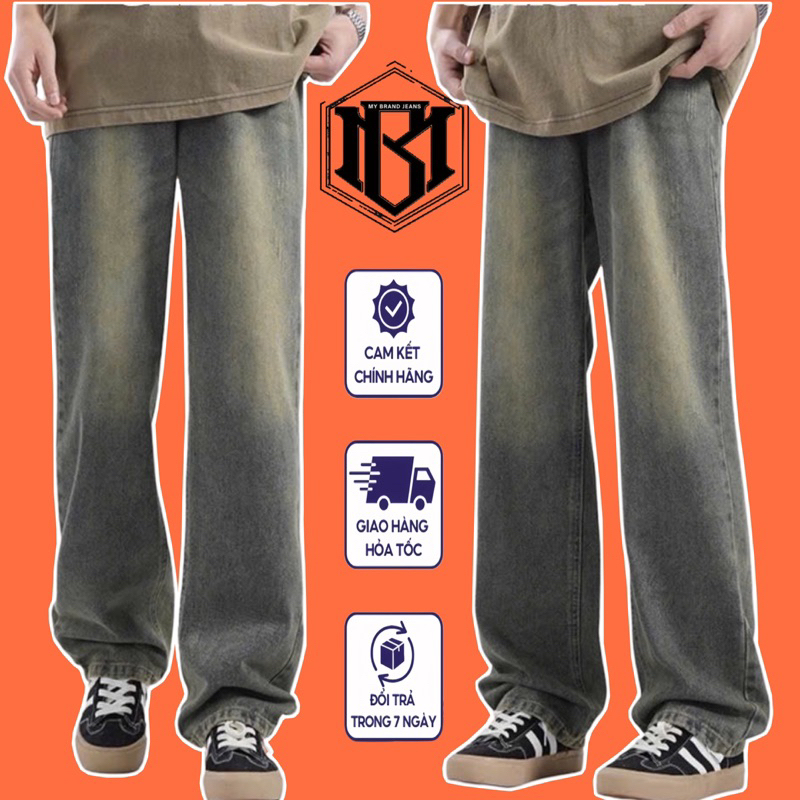 Quần Jean Nam Baggy, Quần Jean Nam Ống Suông Wash Basic Chất Liệu Denim Cao Cấp MY BRAND JEANS B67