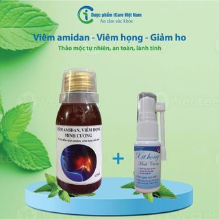  Combo viêm amidan viêm họng và xịt họng Minh Cương của Dược phẩm iCare Việt Nam 