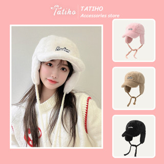 Mũ Len Trùm Tai Giữ Ấm Unisex, Nón Lông Phi Công Chống Lạnh Phối Chữ Dễ Thương Thời Trang Thu Đông - Tatiho - Mã NL031