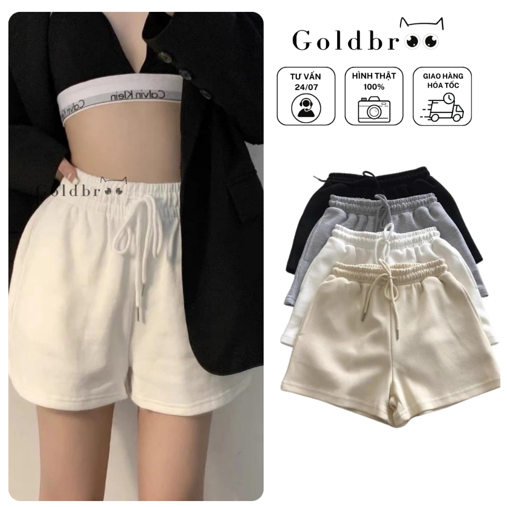 Quần short nữ đùi nỉ bông mềm mịn thoáng mát form rộng ngắn thoải mái