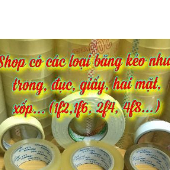 Băng keo trong, đục, giấy, 2 mặt, xốp (loại nhỏ VP/ 1f2/1f6/2f4/4f8... (sp y chang hình)