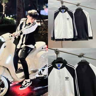 Áo khoác bomber nam nữ Das nỉ da cá thêu logo cỏ ba lá ngực phối tay raglan thêu 3 sọc kẻ boy phố AK97P
