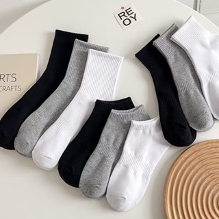 400 - Tất vớ nam nữ chất liệu vải cotton co giãn 4 chiều, thiết kế thoảng khí ba màu đen, trắng, xám