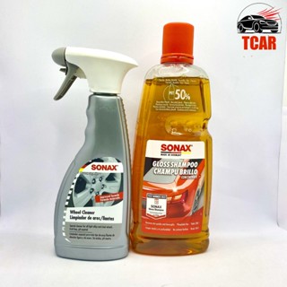 Combo rửa xe ô tô xe máy SONAX, nước rửa xe và tẩy rửa mâm xe