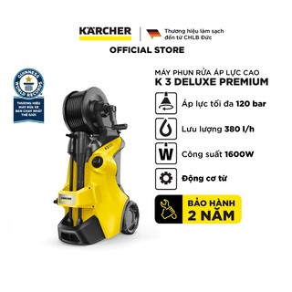 Máy xịt rửa xe Karcher K3 deluxe premium động cơ từ công suất 1600w áp lực 20-120 bar, lưu lượng nước 380l/h màu vàng