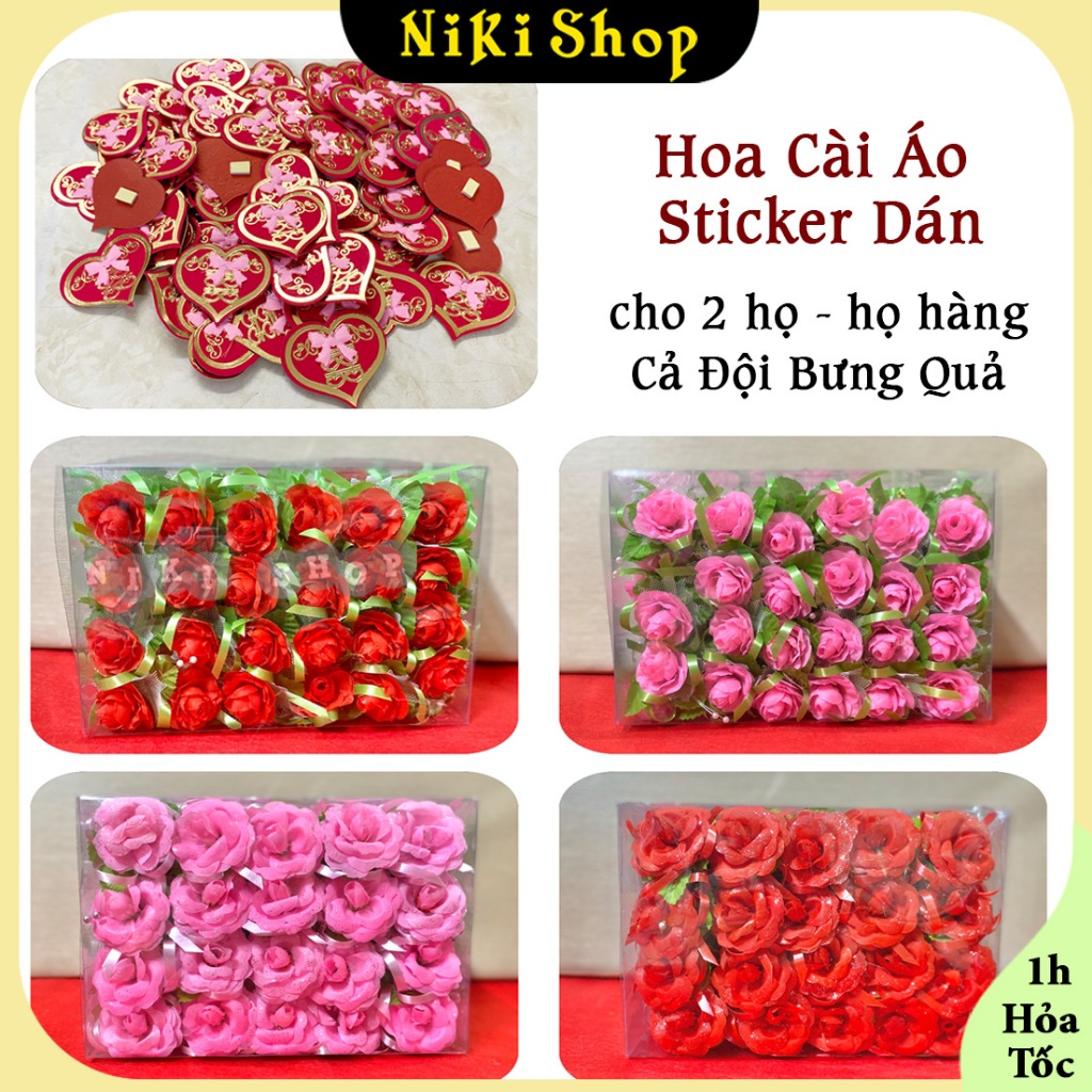HOA CÀI ÁO & STICKER DÁN HAI HỌ