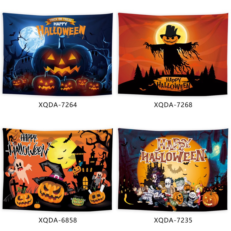 (Sẵn) Tranh vải Decor Halloween/ Trang trí Halloween/ Halloween backgroud