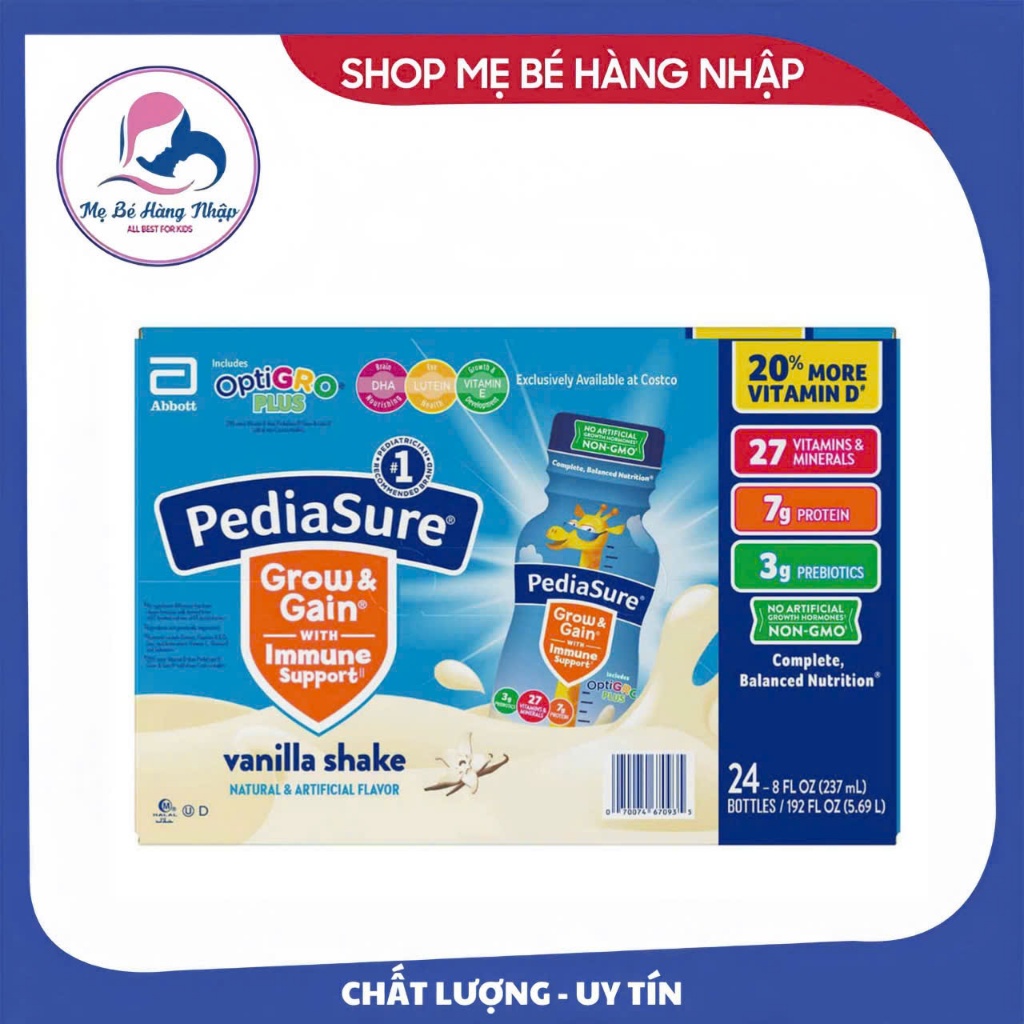 Sữa Pediasure nước 24 chai - Pediasure Mỹ Grow & Gain pha sẵn 237ml