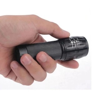 Đèn pin siêu sáng X2000 police mini vỏ nhôm chống nước dùng pin có dây 3 chế độ chiếu sáng zoom xa gần cầm tay bỏ túi