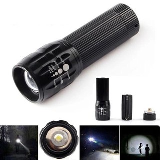 Đèn pin siêu sáng X2000 police mini vỏ nhôm chống nước dùng pin có dây 3 chế độ chiếu sáng zoom xa gần cầm tay bỏ túi