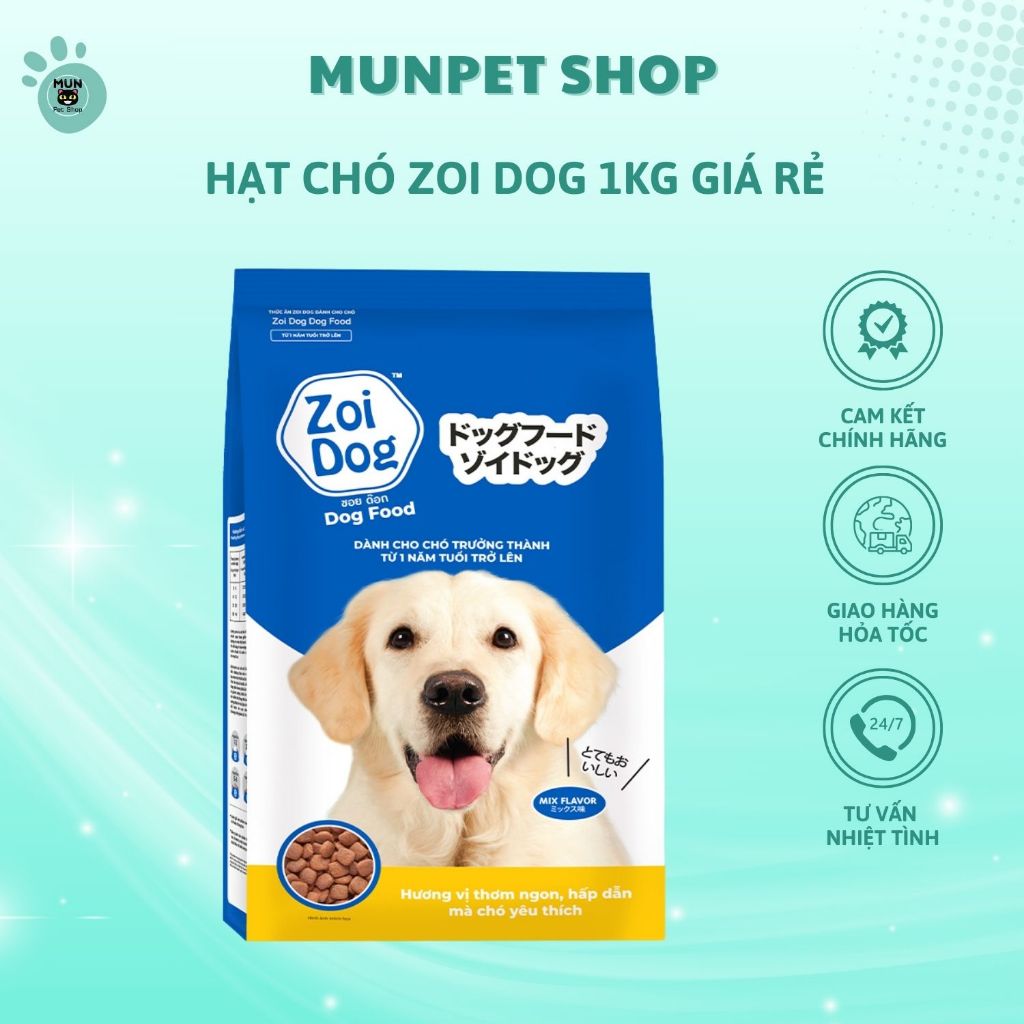 Thức Ăn Cho Chó Trưởng Thành Hạt Zoi Dog bao 20kg (20 gói 1kg)