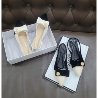 Dép Nữ, Dép Quai Hậu Nơ Gắn Hoa Trà Sang Chảnh