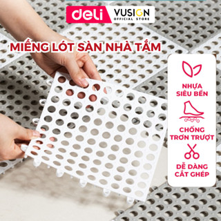 Tấm Thảm Nhựa Chống Trơn Trượt DELI - Miếng Lót Sàn Nhà Tắm Có Thể Chia Nhỏ Dễ Dàng Lắp Ghép Hai Màu
