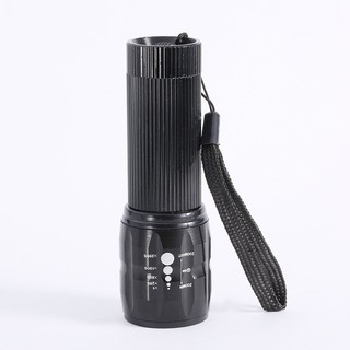 Đèn pin siêu sáng X2000 police mini vỏ nhôm chống nước dùng pin có dây 3 chế độ chiếu sáng zoom xa gần cầm tay bỏ túi