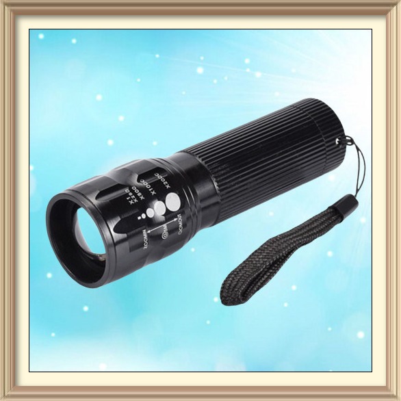 Đèn pin siêu sáng X2000 police mini vỏ nhôm chống nước dùng pin có dây 3 chế độ chiếu sáng zoom xa gần cầm tay bỏ túi