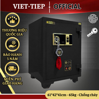   KHOÁ VÂN TAY_65Kg  Két sắt thương hiệu Cơ Khí Việt Tiệp thông minh Chống Cháy dành cho Gia Đình Văn Phòng Nhà Hàng. 