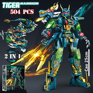   504 Chi Tiết  Bộ Đồ Chơi Lắp Ghép Xếp Hình Ninja Rồng Thanh Long Robot biến hình rồng 2 trong 1 cực ngầu 