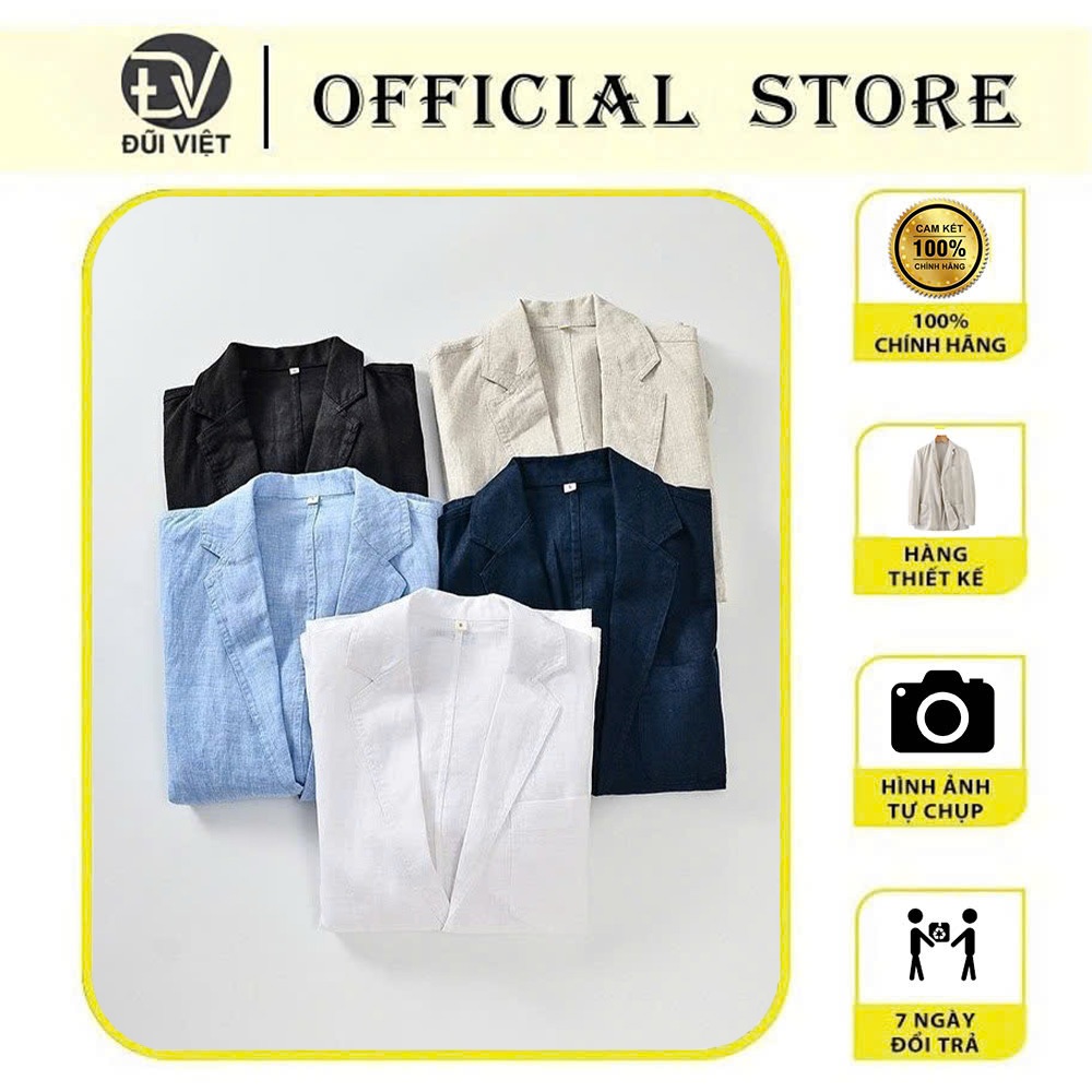 Áo vest Blazer Linen nam,Blazer nam Hàn Quốc 2 cúc, chất vải linen mềm mại phong cách trẻ trung