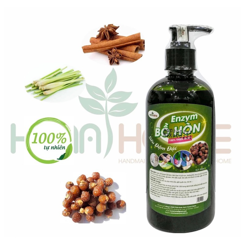 Nước rửa chén bát enzym bồ hòn Hunashome 500ml
