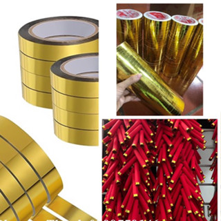  1 cuộn băng keo vàng làm pháo quấn cây kim tiền trang trí 