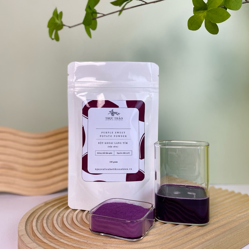 Bột Khoai Lang Tím Hấp Chín Sấy Lạnh Thực Thảo 100g/ 500g - Cho Bé Ăn Dặm, Nấu Cháo, Làm Bánh, Đạt HACCP