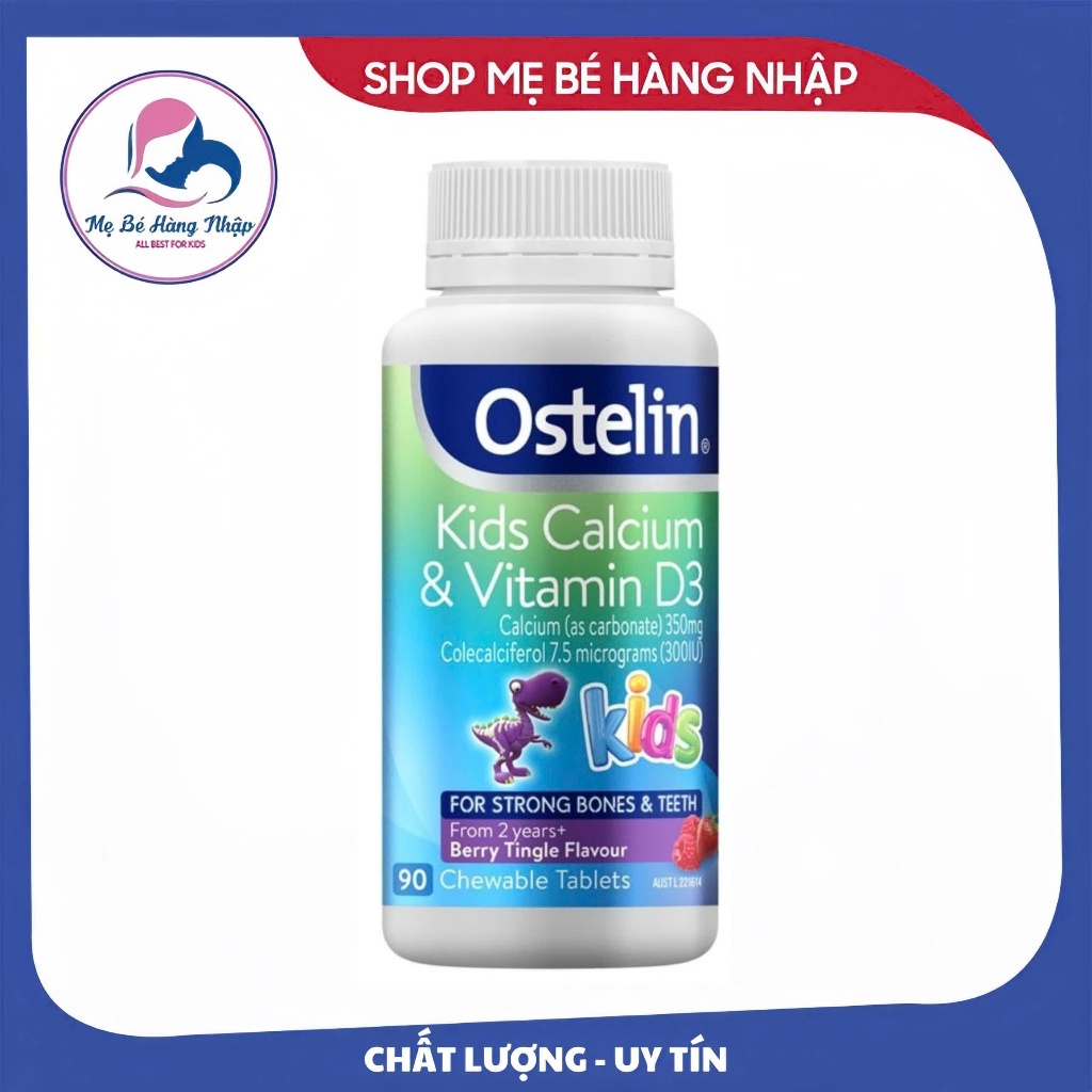 Canxi Ostelin khủng long cho bé - Ostelin Kids Calcium & Vitamin D3 Úc 90 viên