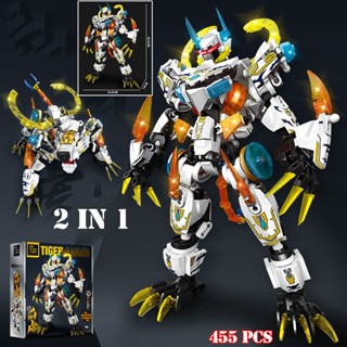   545 Chi Tiết  Bộ Đồ Chơi Lắp Ghép Xếp Hình Ninja Rồng Bạch Hổ Robot biến hình Khủng Long 2 trong 1 cực ngầu 