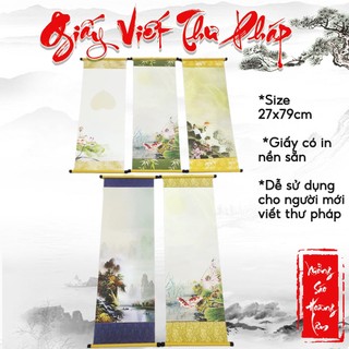 Combo 10 Bộ Liễn Giấy Viết Thư Pháp 27x79cm - Nẹp Treo Chắc Chắn, Họa Tiết Sang Trọng