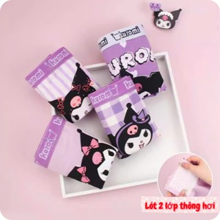 4 Quần chip đùi cho bé gái 9-43kg, quần lót KUROMI, THỎ TÍM chất cotton co giãn tốt mặc trong váy cho bé