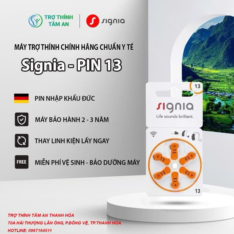 Pin máy trợ thính Signia 13.