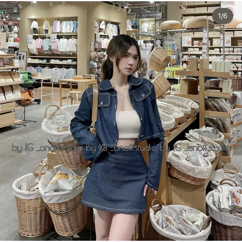 Set bò áo dài tay chân váy