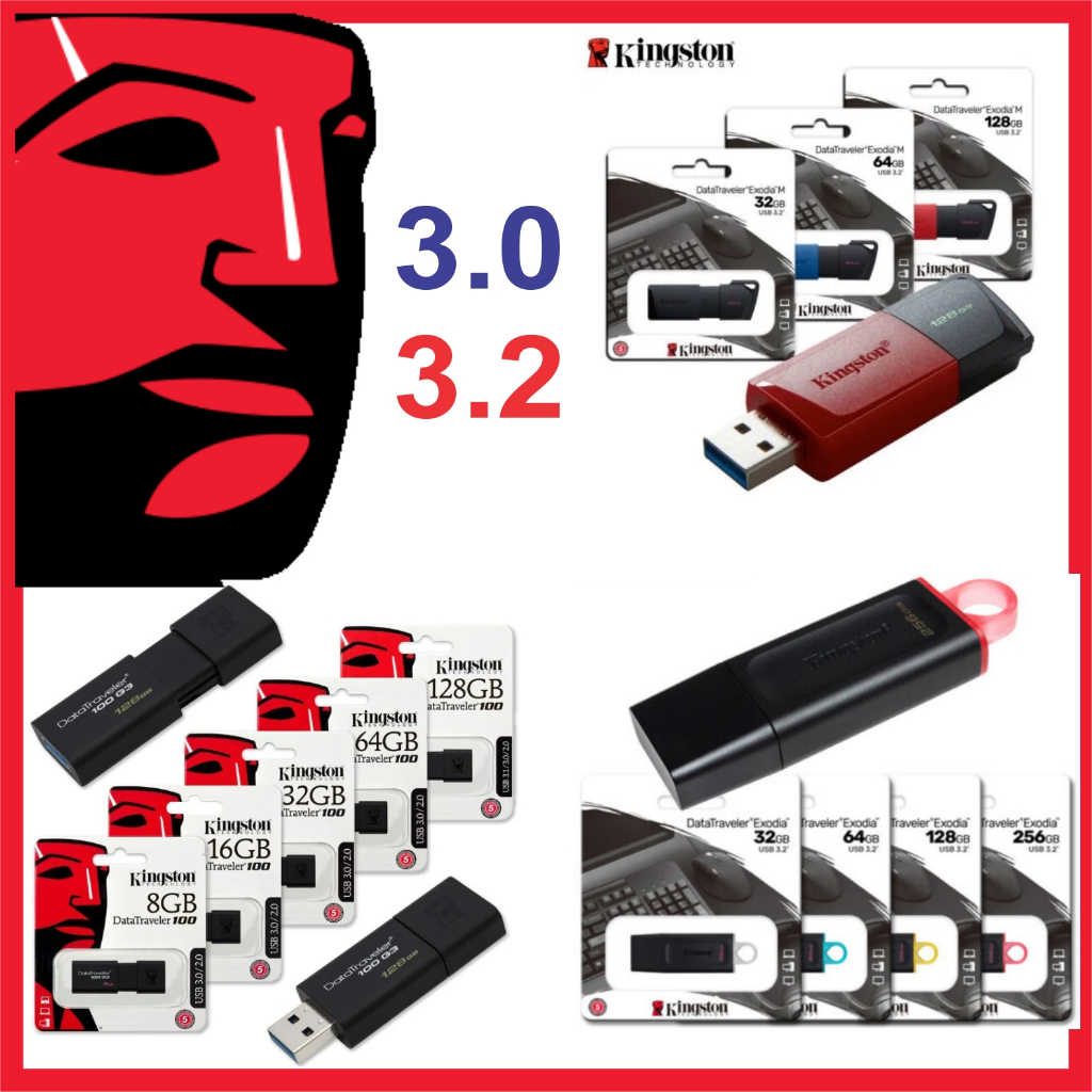 Usb 3.0- 3.2 Hãng Kingston 128 GB-64 GB -32 GB -16 Gb Gen 1 DTX S M 100 G3 ONYX DATA TRAVELER SE9  - Bảo Hành 5 năm