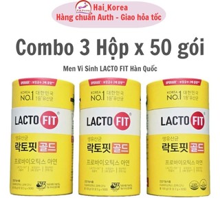 [Chuẩn Auth Hàn] Combo 3 Hộp 50 gói Men Vi Sinh LACTO-FIT Men tiêu hóa Lacto fit hàng đầu Hàn Quốc