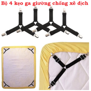Bộ 4 dây Kẹp drap 3 chấu Inox Cố Định Ga Giường, Drap Giường, Chống Xê Dịch Chịu Lực Tốt