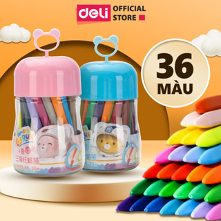 Bút sáp màu hữu cơ gấu con Deli - An toàn cho bé, không vấy bẩn tay - 12/24/36 màu - Tô màu, vẽ tranh học sinh trẻ em