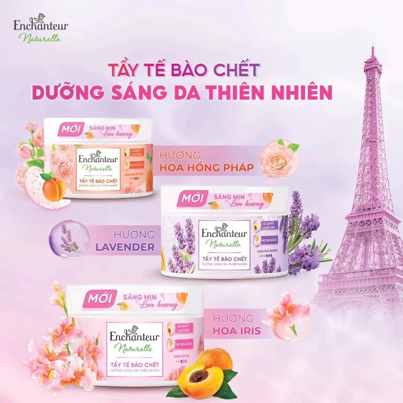 Tẩy tế bào chết thiên nhiên dưỡng sáng da Enchanteur Naturelle 250g