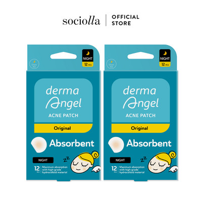 Combo 2 Miếng Dán Mụn Hút Mụn, Gom Cồi Hiệu Quả Derma Angel Dùng Ban Đêm Night 12pcs