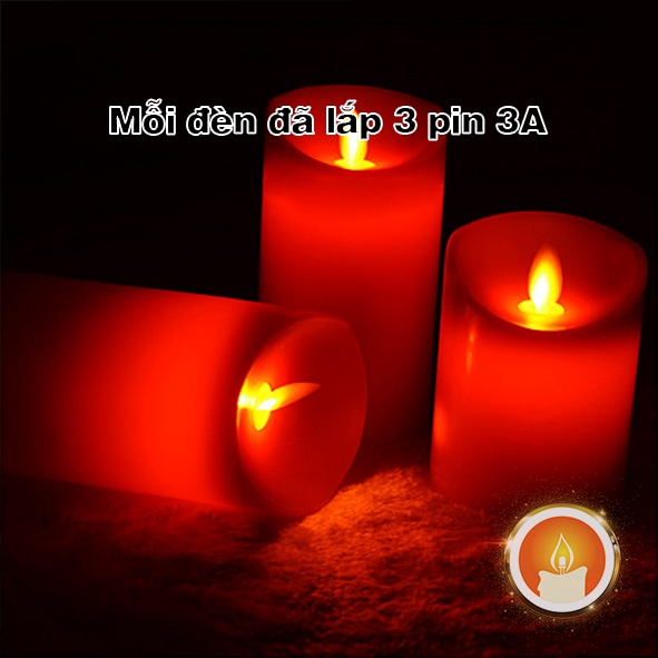 Nến điện tử vỏ sáp đỏ tim lắc [KÈM SẴN PIN]