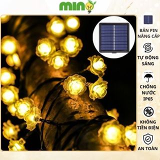 Đèn Năng Lượng Mặt Trời Hoa Hồng Mềm, Đèn Led Trang trí Ngoài Trời Decor chống nước Mino 100 Led