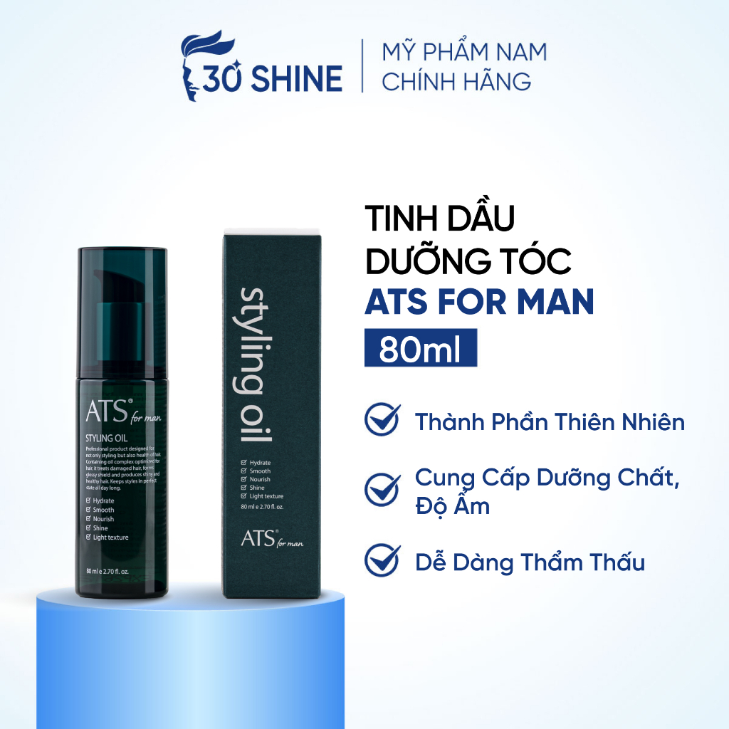 Tinh dầu dưỡng tóc ATS For man Styling Oil 80ml 30Shine phân phối chính hãng