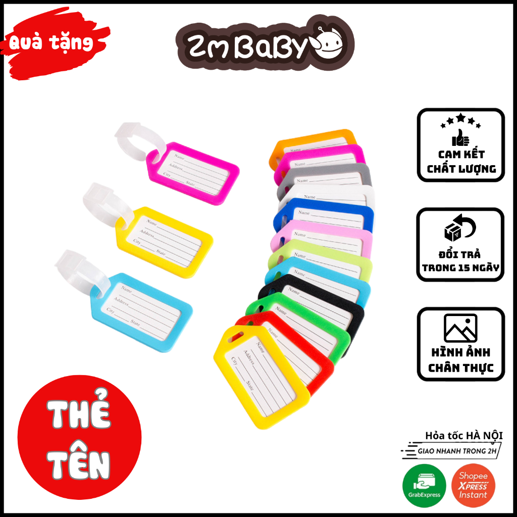 Thẻ tên balo, hành lý, vali cho bé đi học mẫu giáo, mầm non, tiểu học, đi công tác, đi làm