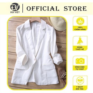 Áo Vest blaze nữ dáng lửng tay lỡ trẻ trung, chất vải Linen mềm mát, thích hợp Hè, Thu Bz11