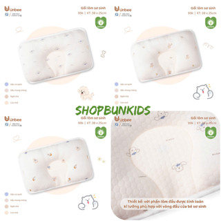 Gối lõm Xô Muslin Unbee Cho Bé Sơ Sinh 24x38x2cm Mềm Mại, Thấm Hút Mồ Hôi