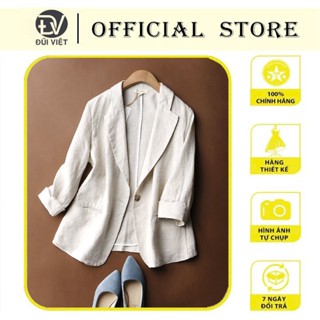 Áo Vest blaze nữ dáng lửng tay lỡ trẻ trung, chất vải Linen mềm mát, thích hợp Hè, Thu Bz11