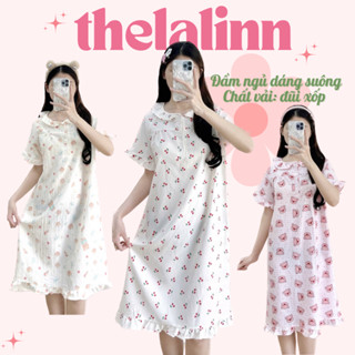 [ ẢNH THẬT + VIDEO ] Đầm ngủ caro xốp/đũi xốp hoạ tiết xinh xắn màu pastel. Váy ngủ pyjama xinh xắn cảoo