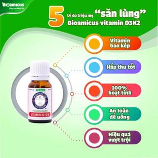 Bioamicus Vitamin D3K2 Mk7 - Giúp Bé Hấp Thu Canxi Tối Đa